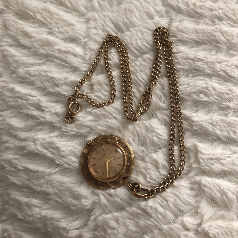 Vintage Bulva watch necklace